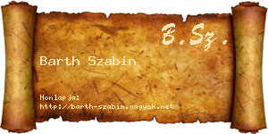 Barth Szabin névjegykártya